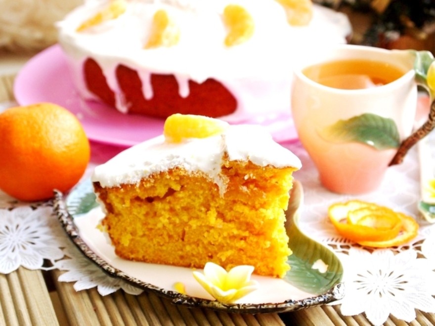 Рецепт: Морковно-мандариновый пирог